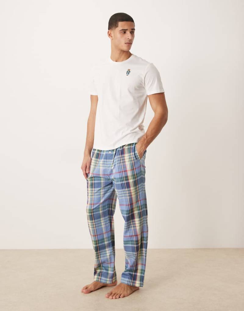 Polo Ralph Lauren - Pyjama in Weiß und Blau mit Polo Bear von Polo Ralph Lauren