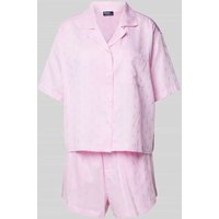 Polo Ralph Lauren Pyjama mit Allover-Logo-Muster in Rosa, Größe L von Polo Ralph Lauren