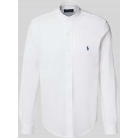 Polo Ralph Lauren Regular Fit Freizeithemd mit Label-Stitching und Stehkragen in Weiss, Größe XL von Polo Ralph Lauren