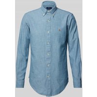 Polo Ralph Lauren Regular Fit Freizeithemd mit Logo-Stitching Modell 'CHAMBRAY' in Jeansblau, Größe XXL von Polo Ralph Lauren