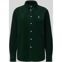 Polo Ralph Lauren Regular Fit Hemdbluse in Cord-Optik Modell 'Sport' in Dunkelgruen, Größe M von Polo Ralph Lauren