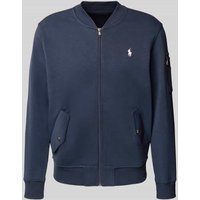 Polo Ralph Lauren Regular Fit Sweatjacke mit Logo-Stitching Modell 'Double' in Marine, Größe S von Polo Ralph Lauren