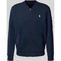 Polo Ralph Lauren Regular Fit Sweatjacke mit Logo-Stitching Modell 'Double' in Marine, Größe XXL von Polo Ralph Lauren