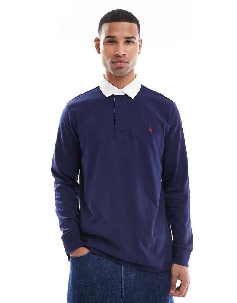 Polo Ralph Lauren - Rugby-Polohemd mit ikonischem Logo und klassischem Oversize-Schnitt in Marineblau von Polo Ralph Lauren