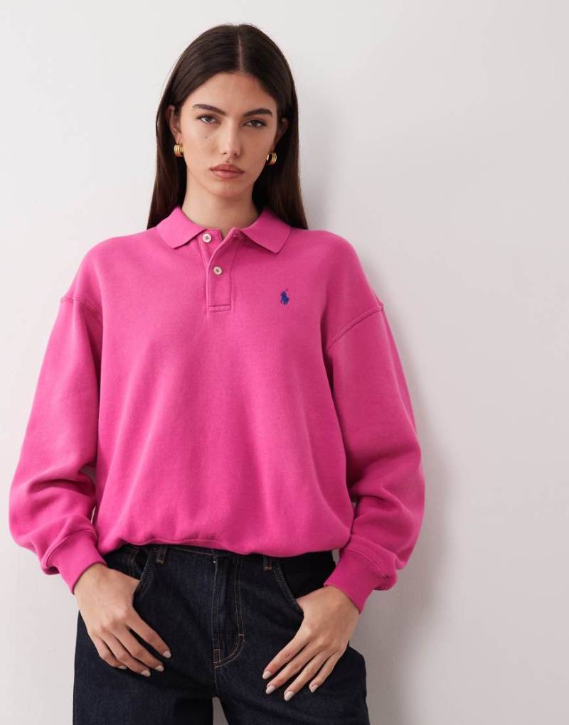 Polo Ralph Lauren - Rugby-Sweatshirt in Rosa mit Markenlogo von Polo Ralph Lauren
