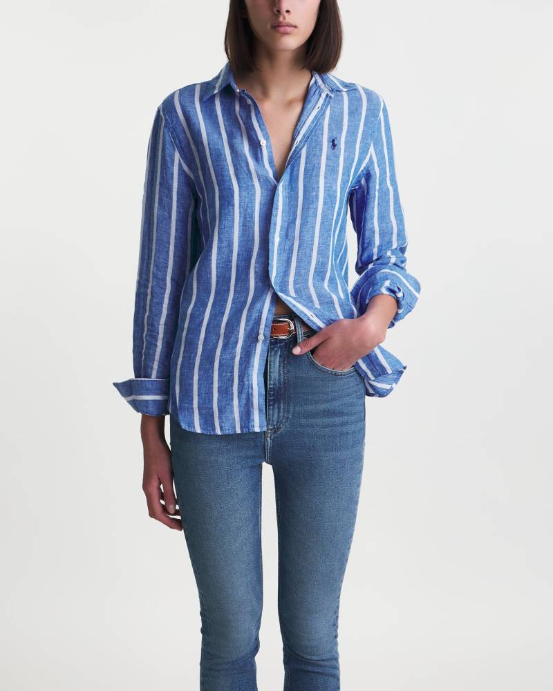 Polo Ralph Lauren Shirt Relaxed Long Sleeve Button Front Blå von Polo Ralph Lauren