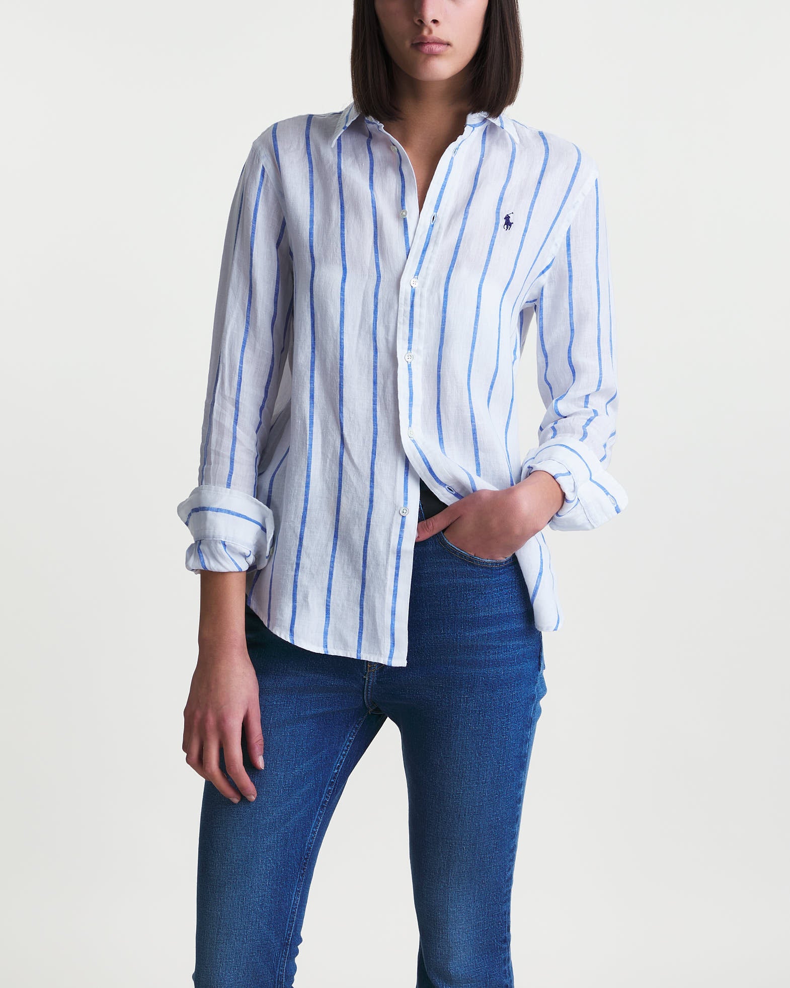 Polo Ralph Lauren Shirt Relaxed Long Sleeve Button Front White Polo Ralph Lauren Shirt Relaxed Long Sleeve Button Front White von Polo Ralph Lauren
