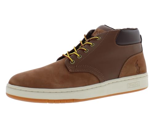 Polo Ralph Lauren Shrunken Nubuk Herren-Sneaker-Stiefel aus geschrumpftem Nubuk, hautfarben, 45 EU von Polo Ralph Lauren