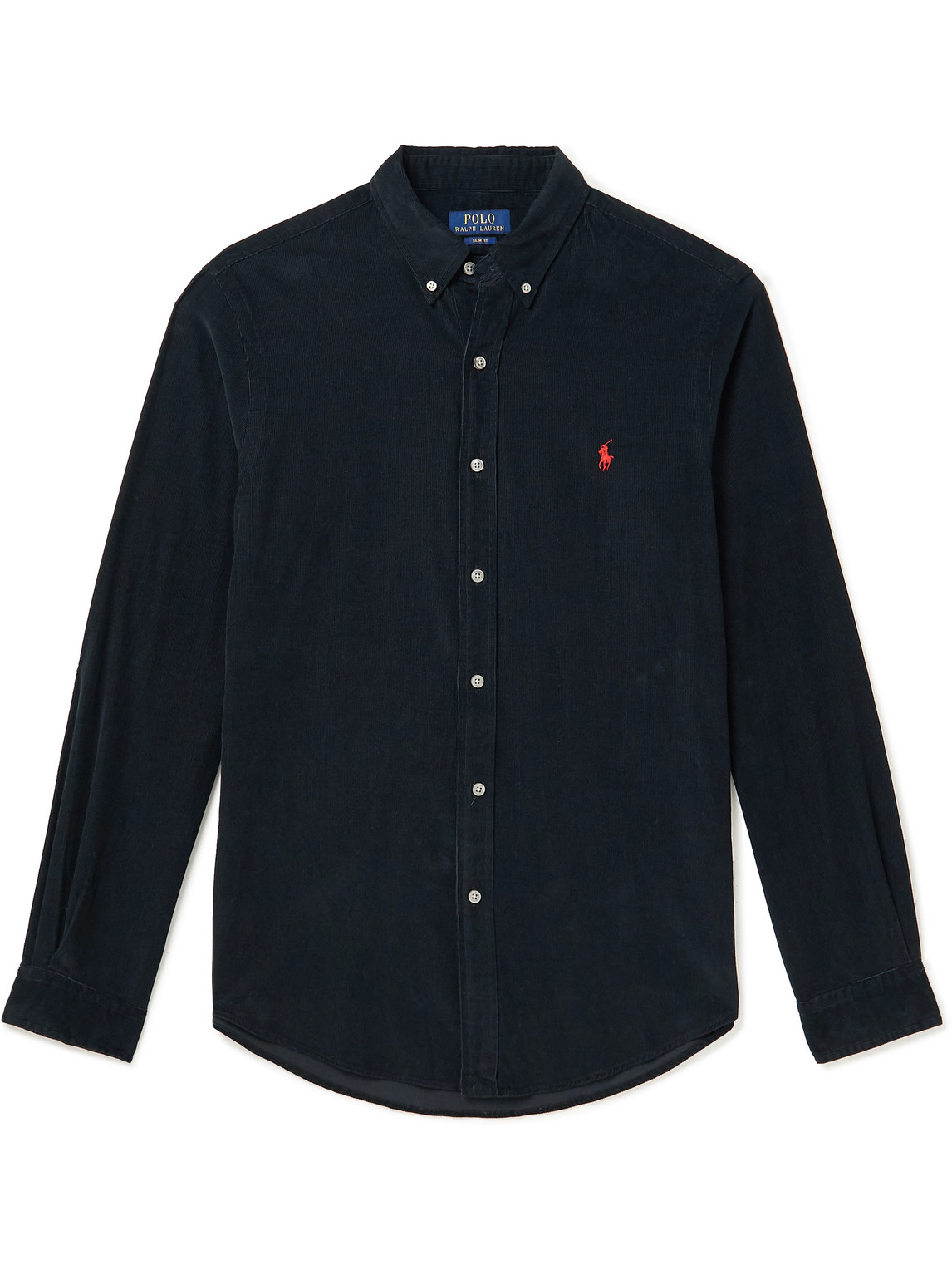 Polo Ralph Lauren - Slim-Fit Button-Down Collar Cotton-Corduroy Shirt - Men - Black - L von Polo Ralph Lauren