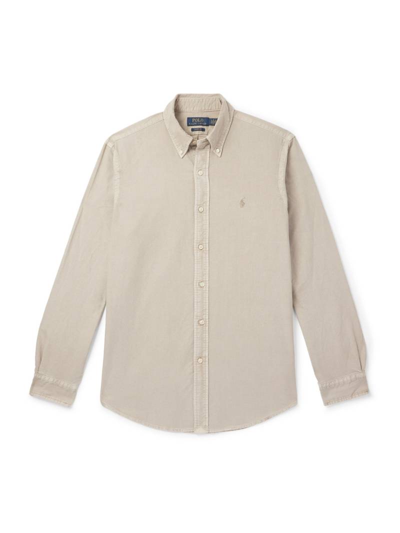 Polo Ralph Lauren - Slim-Fit Button-Down Collar Logo-Embroidered Cotton Oxford Shirt - Men - Neutrals - XS von Polo Ralph Lauren