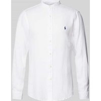 Polo Ralph Lauren Slim Fit Freizeithemd aus Leinen mit Maokragen in Weiss, Größe XL von Polo Ralph Lauren