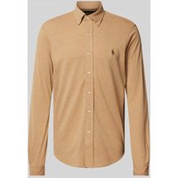 Polo Ralph Lauren Slim Fit Freizeithemd mit aus reiner Baumwolle in Piqué in Camel, Größe XL von Polo Ralph Lauren