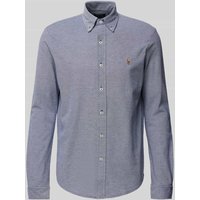 Polo Ralph Lauren Regular Fit Freizeithemd mit Logo-Stitching in Marine, Größe L von Polo Ralph Lauren