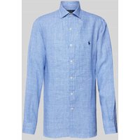 Polo Ralph Lauren Slim Fit Leinenhemd mit Glencheck-Muster in Royal, Größe 41 von Polo Ralph Lauren