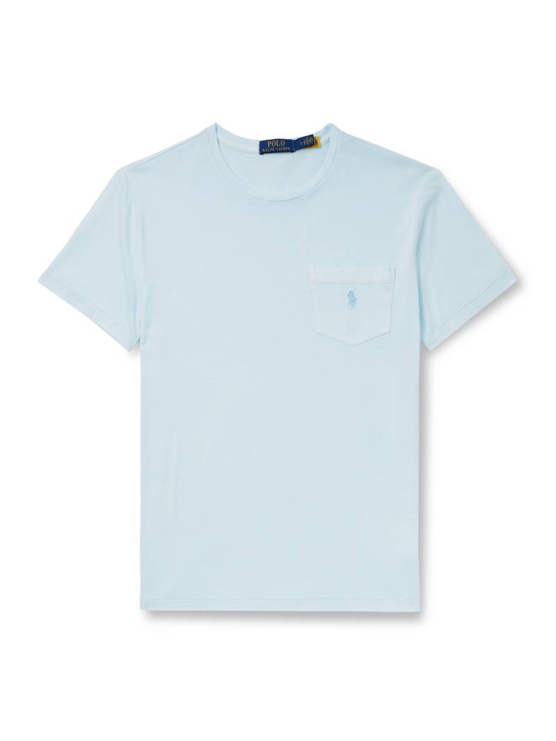 Polo Ralph Lauren - Slim-Fit Logo-Embroidered Cotton-Jersey T-Shirt - Men - Blue - XL von Polo Ralph Lauren