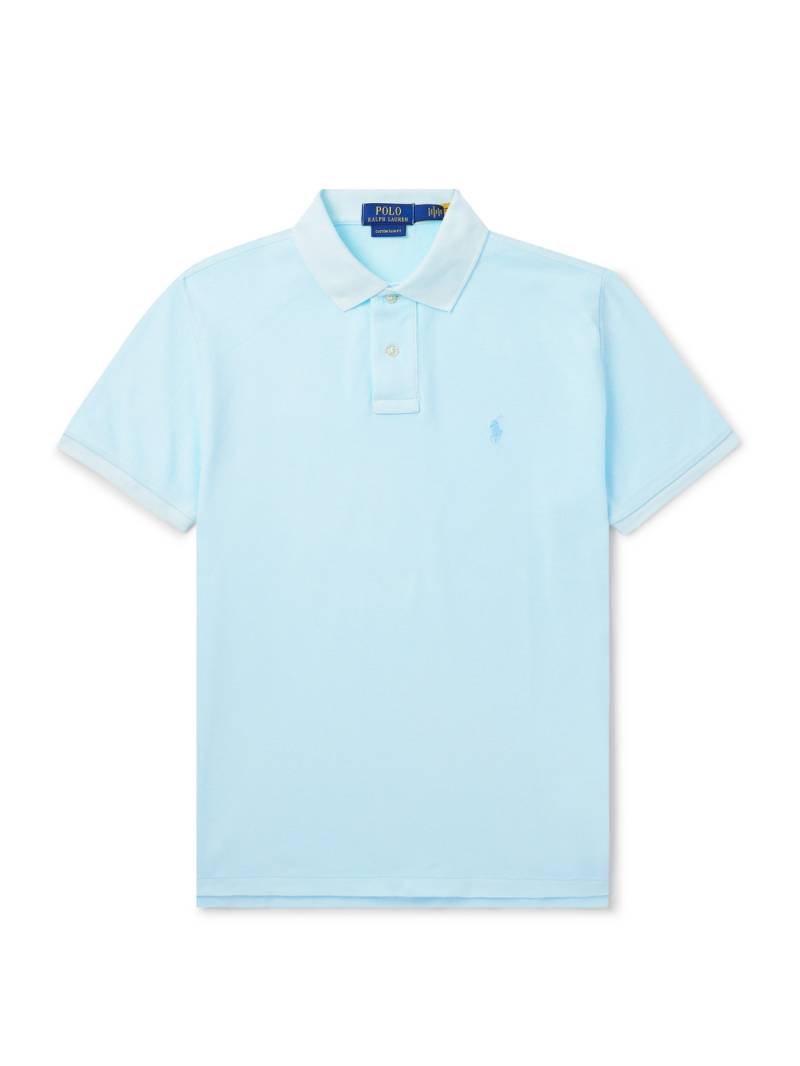 Polo Ralph Lauren - Slim-Fit Logo-Embroidered Cotton-Piqué Polo Shirt - Men - Blue - M von Polo Ralph Lauren