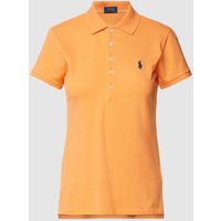 Polo Ralph Lauren Slim Fit Poloshirt mit Label-Stitching Modell 'JULIE' in Apricot, Größe S von Polo Ralph Lauren
