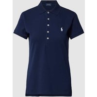 Polo Ralph Lauren Slim Fit Poloshirt mit Label-Stitching Modell 'JULIE' in Marine, Größe M von Polo Ralph Lauren