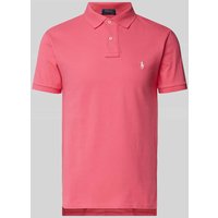 Polo Ralph Lauren Slim Fit Poloshirt mit Label-Stitching in Pink, Größe M von Polo Ralph Lauren