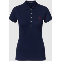 Polo Ralph Lauren Slim Fit Poloshirt mit Logo-Stitching Modell 'JULIE' in Marine, Größe S Polo Ralph Lauren Slim Fit Poloshirt mit Logo-Stitching Modell 'JULIE' in Marine, Größe S von Polo Ralph Lauren
