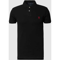Polo Ralph Lauren Slim Fit Poloshirt mit Logo-Stitching in Black, Größe XXL von Polo Ralph Lauren