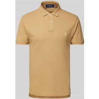 Polo Ralph Lauren Slim Fit Poloshirt aus reiner Baumwolle mit Logo-Stitching in Senf, Größe XL von Polo Ralph Lauren