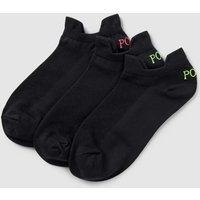 Polo Ralph Lauren Sneakersocken mit  Label-Print im  3er-Pack Modell 'DOUBLE' in Black, Größe One Size von Polo Ralph Lauren