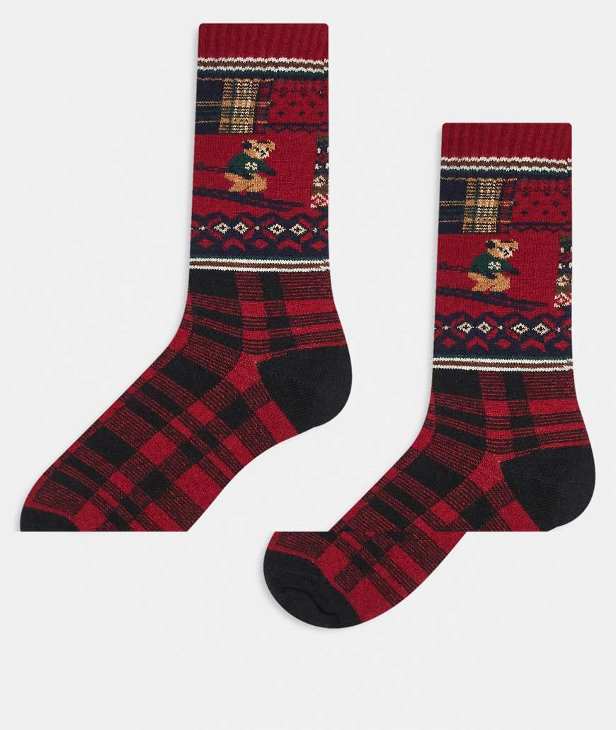Polo Ralph Lauren - Socken mit Polo Bear-Motiv in Rot, 2er Pack von Polo Ralph Lauren