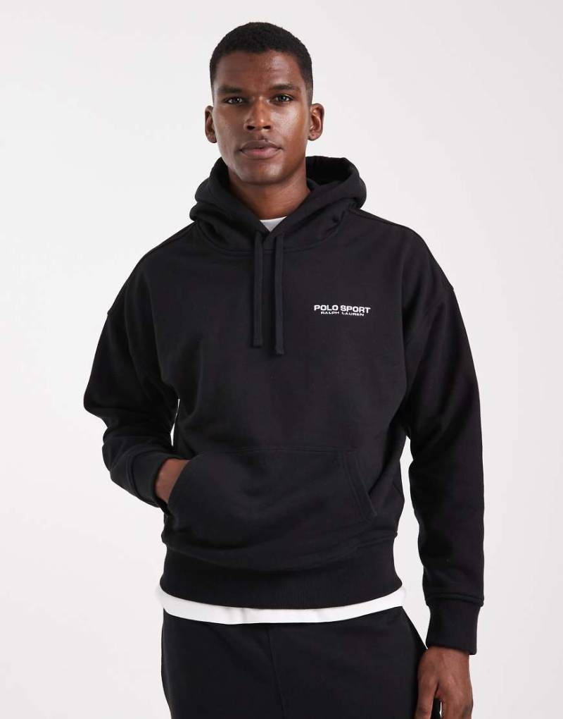 Polo Ralph Lauren - Sport - Relaxed-Fit-Kapuzenpullover in Schwarz mit Rückenprint von Polo Ralph Lauren