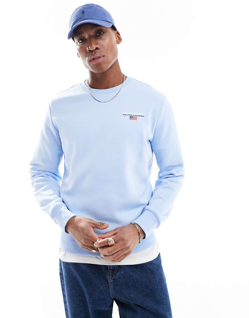 Polo Ralph Lauren - Sport Capsule - Sweatshirt in Hellblau mit kleinem Logo auf der Brust von Polo Ralph Lauren