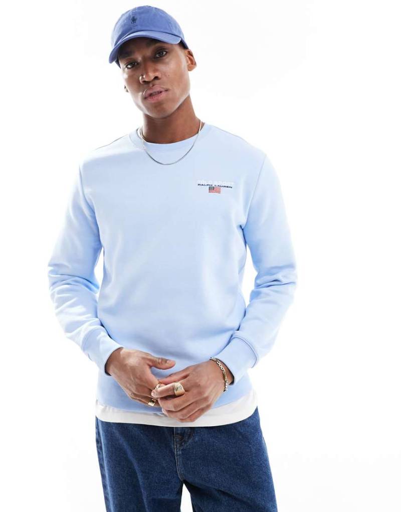 Polo Ralph Lauren - Sport Capsule - Sweatshirt in Hellblau mit kleinem Logo auf der Brust von Polo Ralph Lauren