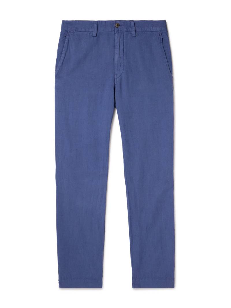 Polo Ralph Lauren - Straight-Leg Linen and Cotton-Blend Trousers - Men - Blue - UK/US 29 von Polo Ralph Lauren