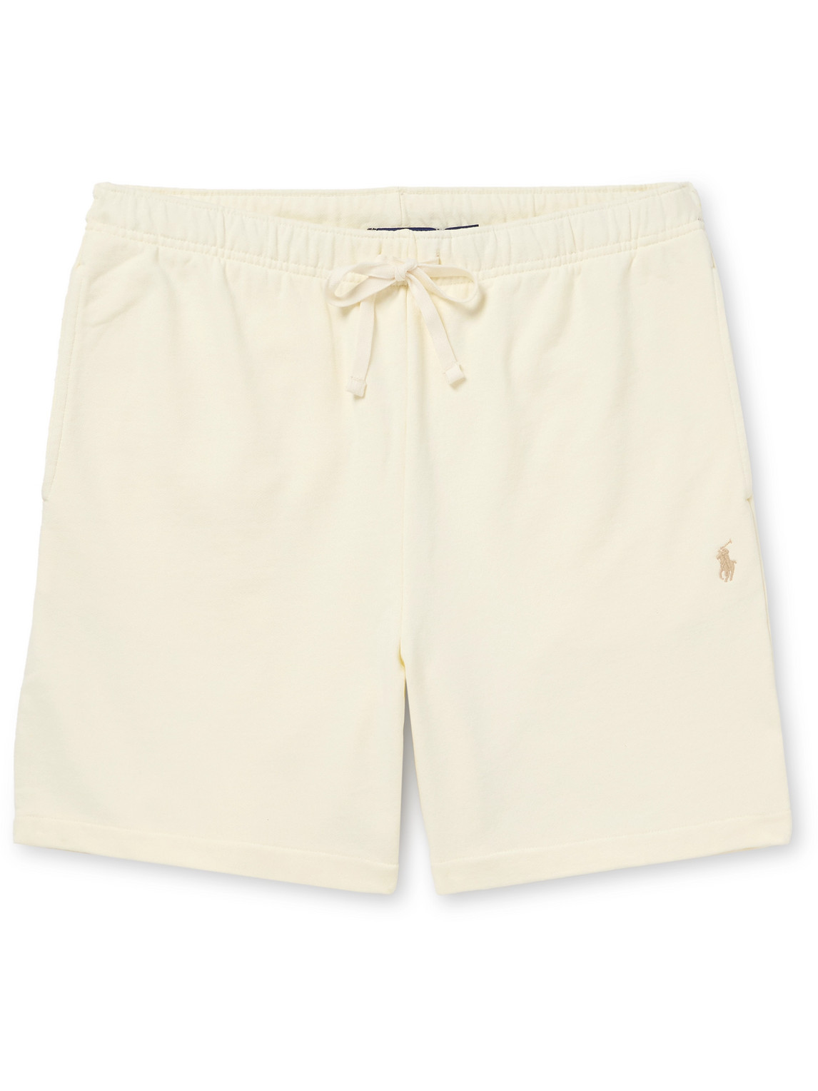 Polo Ralph Lauren - Straight-Leg Logo-Embroidered Cotton-Jersey Drawstring Shorts - Men - Neutrals - XXL von Polo Ralph Lauren