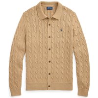 Polo Ralph Lauren Strickjacke aus Baumwolle mit Zopfmuster und Logo-Aufnäher in XL von Polo Ralph Lauren