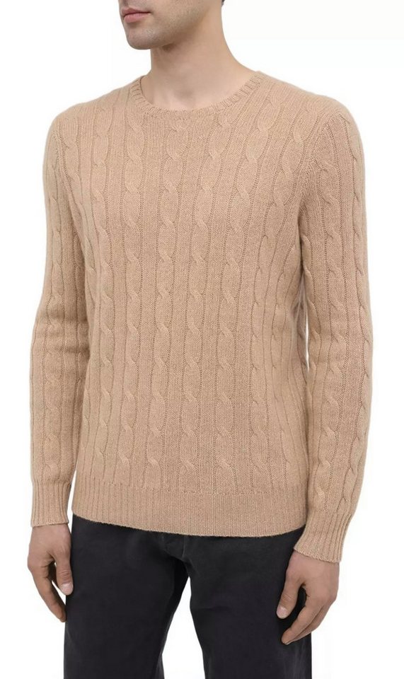 Polo Ralph Lauren Strickpullover Kaschmir Strick Pullover Kaschmirpullover Strick-Pulli mit Zopfmuster Reiner Kaschmir, Gerader Schnitt - Zopfmuster - Rundhalsausschnitt von Polo Ralph Lauren