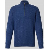 Polo Ralph Lauren Strickpullover aus Baumwoll-Kaschmir-Mix mit Stehkragen in Marine, Größe S Polo Ralph Lauren Strickpullover aus Baumwoll-Kaschmir-Mix mit Stehkragen in Marine, Größe S von Polo Ralph Lauren