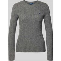 Polo Ralph Lauren Strickpullover aus Wolle-Kaschmir-Mix Modell 'JULIANNA' in Mittelgrau Melange, Größe XXL von Polo Ralph Lauren