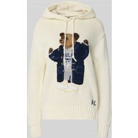 Polo Ralph Lauren Strickpullover aus reiner Baumwolle mit Kapuze in Offwhite, Größe XL von Polo Ralph Lauren