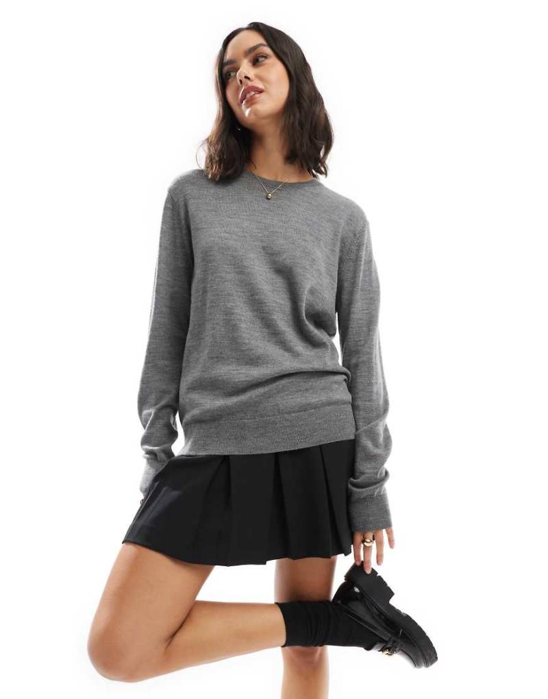 Polo Ralph Lauren - Strickpullover in Heidegrau mit Rundhalsausschnitt von Polo Ralph Lauren