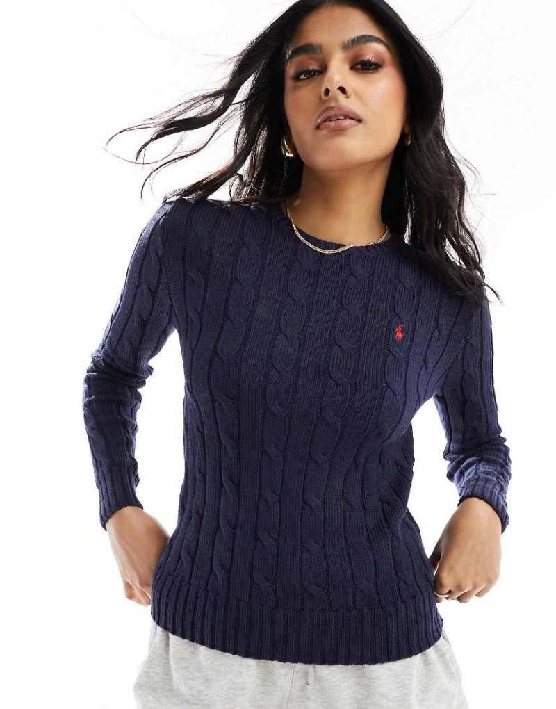 Polo Ralph Lauren - Strickpullover in Marineblau mit Zopfmuster von Polo Ralph Lauren