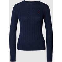 Polo Ralph Lauren Strickpullover mit Label-Stitching Modell 'JULIANNA' in Marine, Größe M von Polo Ralph Lauren