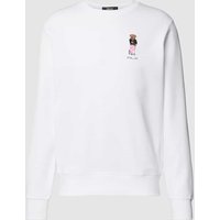 Polo Ralph Lauren Strickpullover mit Motiv-Stitching in Weiss, Größe L von Polo Ralph Lauren