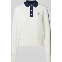 Polo Ralph Lauren Strickpullover mit Polokragen in Weiss, Größe XL von Polo Ralph Lauren