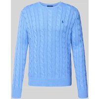 Polo Ralph Lauren Strickpullover mit Zopfmuster Modell 'DRIVER' in Bleu, Größe XXL von Polo Ralph Lauren