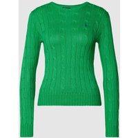 Polo Ralph Lauren Strickpullover mit Zopfmuster Modell 'JULIANNA' in Grass, Größe M von Polo Ralph Lauren