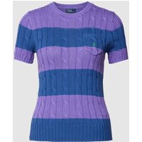 Polo Ralph Lauren Strickpullover mit Zopfmuster in Violett, Größe S von Polo Ralph Lauren