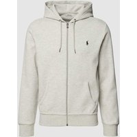 Polo Ralph Lauren Sweatjacke mit Logo-Stitching in Hellgrau, Größe L von Polo Ralph Lauren