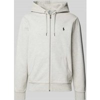 Polo Ralph Lauren Sweatjacke mit Logo-Stitching in Hellgrau, Größe XXL von Polo Ralph Lauren