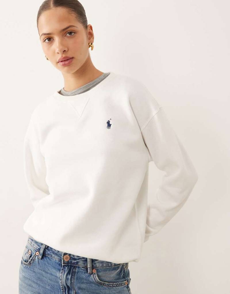 Polo Ralph Lauren - Sweatshirt in Weiß mit Logo und Rundhalsausschnitt von Polo Ralph Lauren