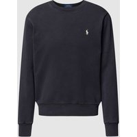 Polo Ralph Lauren Sweatshirt in unifarbenem Design mit Label-Stitching in Black, Größe XXL von Polo Ralph Lauren
